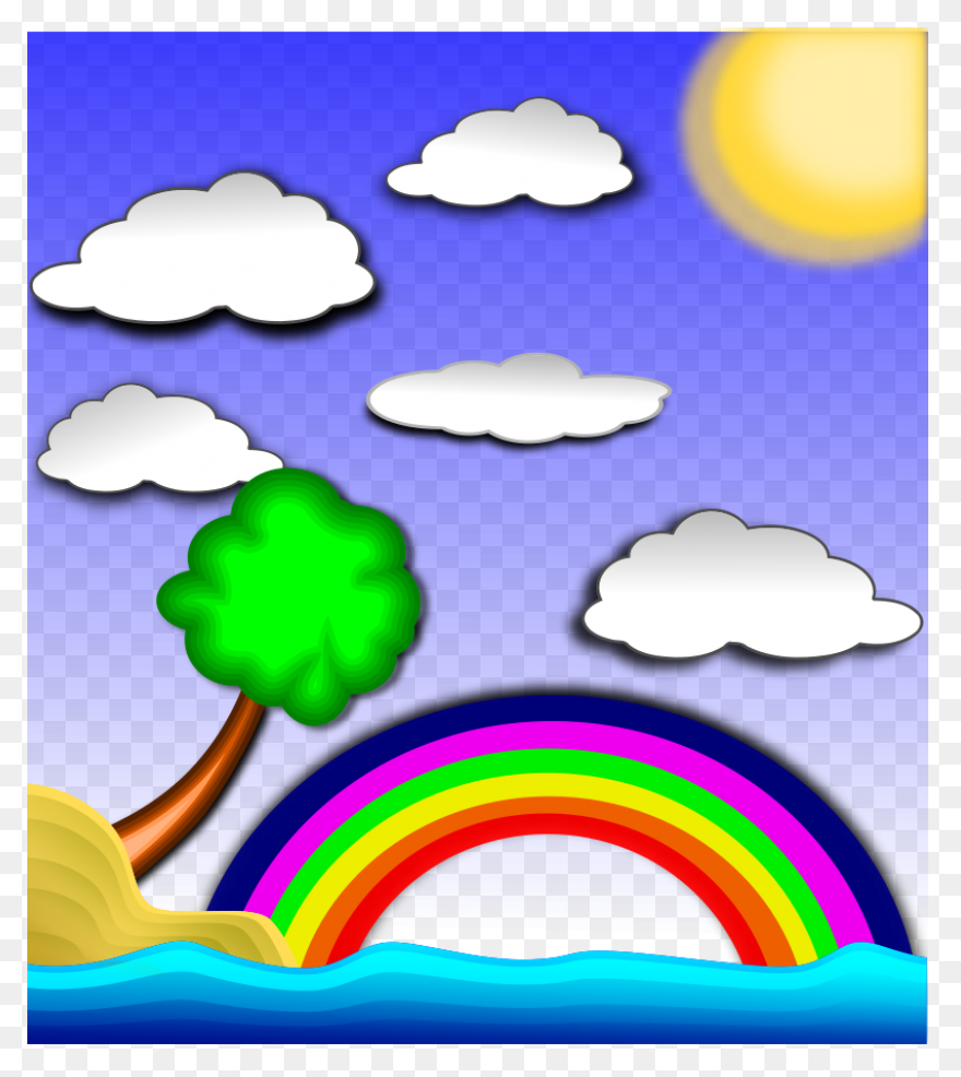 Cloud Rainbow Sky Line Clipart - Cl