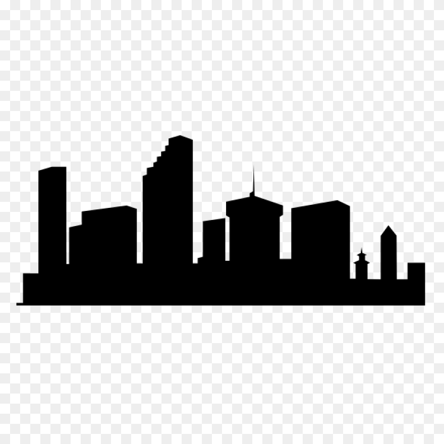 City Skyline Silhouette Clipart - S
