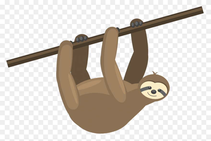 Sloth Clipart Hanging Png Download - Sloth