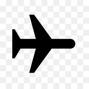 Airplane Icon (Png Symbol) Black