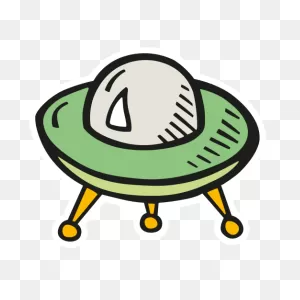 Alien, Ship Free Icon Of Space Hand Drawn Color Sticker