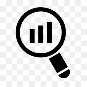 Free Icon | Magnifying Glass With Bar Graph