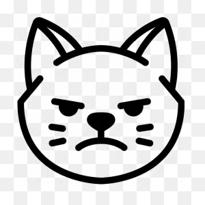 Cat, Emoji, Emotion, Expression, Face, Feeling, Mad Icon - Download ClipartFlare.com 