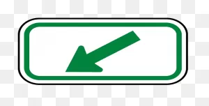 Traffic Signs - Green Diagonal Left Arrow Sign 12 X 18 Aluminum Sign Street  Weather Approved Sign 0.04 Thickness - 5 Pack