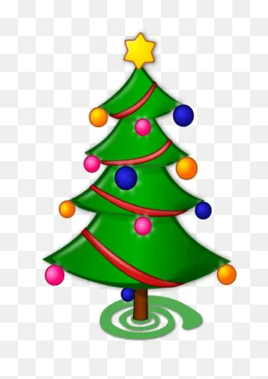 Árbol De Navidad Con Adornos Y Gráficos Vectoriales De Cinta Roja ClipartFlare.com 