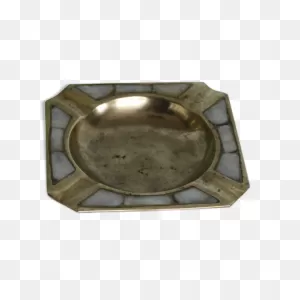 Mother Of Pearl And Brass Ashtray | Vinterior