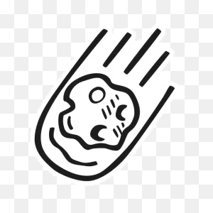Falling, Asteroid Free Icon Of Space Hand Drawn Black Sticker
