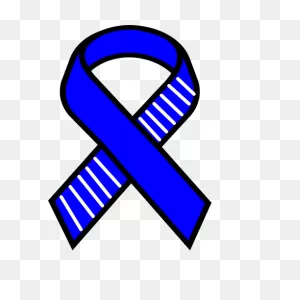 Blue & White Pin Stripe Awareness Ribbon Sticker | Everything Sky Co