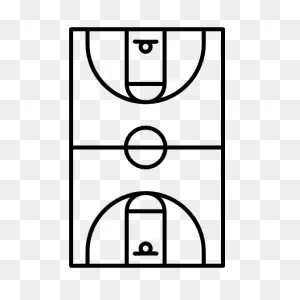 One Color Basketball Court Sticker