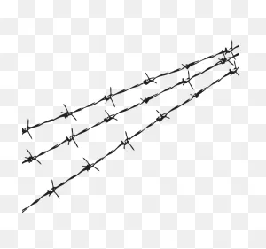 Barbed Wire Fence Black And White Monochrome - Barbwire Png ClipartFlare.com 