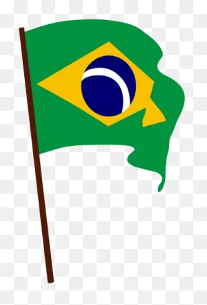Flag Of Brazil On Pole Vector Drawing | Public Domain Vectors