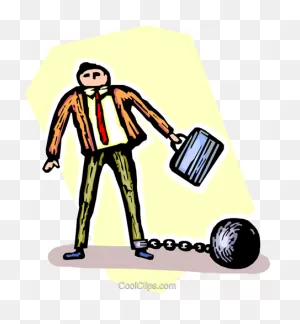 Businessman With A Ball And A Chain Royalty Free Vector Clip Art ClipartFlare.com 