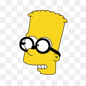 Bart Simpson Nerd Glasses Sticker - Sticker Mania