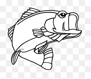 PNG-WebP Black And White Bass Fishing Clipart Black And - Wide Mouth ClipartFlare.com 