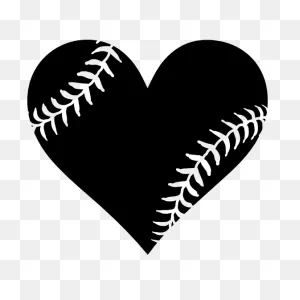 Baseball Seam Heart Cut-Out Sticker
