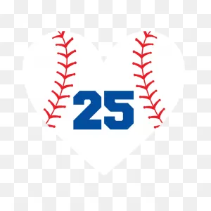 Custom Heart Baseball Magnet With Number