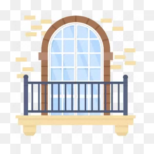 Balcony, Terrace, Round Window, Architecture, Brick Wall, Steel ClipartFlare.com 