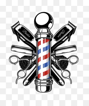 Barber Shop Barber Pole With Crossed Hair Clippers, Scissors ClipartFlare.com 