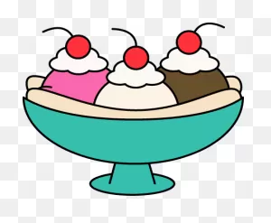 Banana Split Ice Cream Clip Art - Banana Split Clipart - (443X365 ClipartFlare.com 