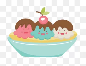 Banana Split Clipart Cute - Cute Banana Split Cartoon | Full Size ClipartFlare.com 