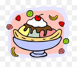 Banana Split Topped With Cherry Royalty Free Vector Clip Art ClipartFlare.com 
