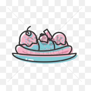 Free Banana Split Vector Image - 1253252 | Stockunlimited