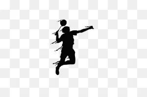Smash Badminton Player Splash Silhouette