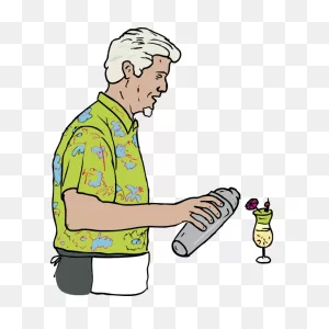 Bartender Vector Illustration | Free PNG-WebP