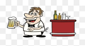 Bartender Cartoon Clip Art At The Counter - Bar Dibujo Animado ClipartFlare.com 