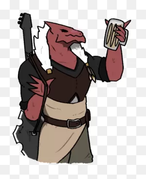 Oc] Heavy Metal Dragonborn Bard Enjoying Some Drink - Dnd ClipartFlare.com 