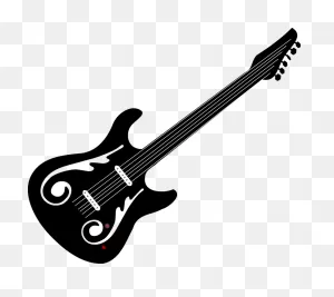 Download And Bass Guitar Black White Electric Clipart Png Free ClipartFlare.com 