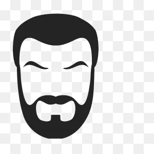 Short Boxed Beard Rubber Stamp