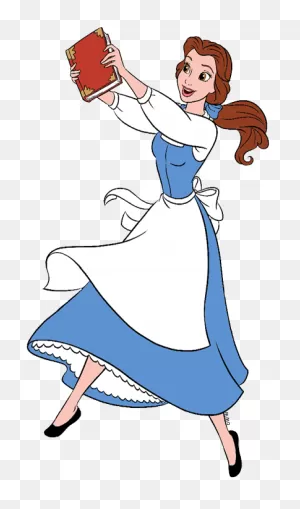 Clip Art Of Belle Holding A Book #worldbookday, #belle ClipartFlare.com 