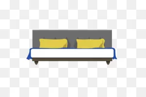 Bedroom Black Bed Illustration Vector