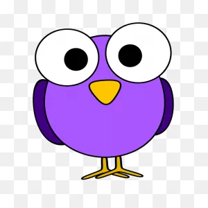 Purple Big Eyed Bird Drawing | Free PNG-WebP