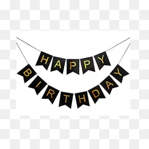 Black Happy Birthday Flag Banner | Party Supplies, Helium Balloons