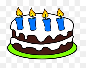 Candle Clipart Birthday Cake - Birthday Cake 4 Candles Clipart ClipartFlare.com 