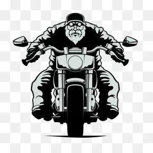 Biker Clipart Free On - Old Man Biker Vector - (656X655) Png ClipartFlare.com 