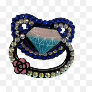 Adult Baby Size 6 Pacifier - Blue Bling
