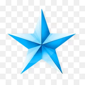 Blue Sky Star 3D Png Clipart Image Icon