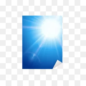 Blue Sky With Sun And Lens Flare Sticker • Pixers® - We Live To Change