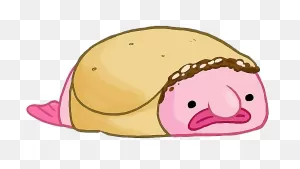 Download Hd Blobritto Sticker - Cute Blobfish Transparent Png ClipartFlare.com 