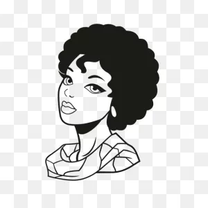 Pretty Afro Woman PNG-WebP | Confident Afro Woman PNG-WebP | Black Girl Logo ClipartFlare.com 