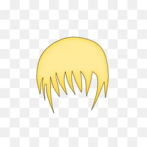 Vector Image Of Blonde Hair For Child Figure | Free PNG-WebP