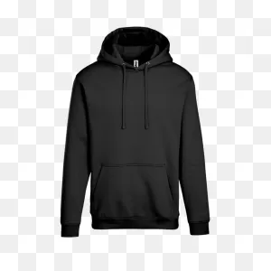 Adult Pullover Hood With Hidden Zipper Pocket In Black