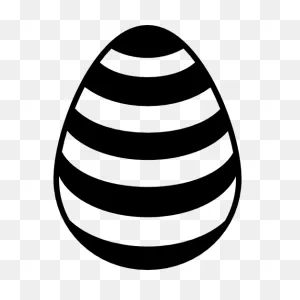 Easter Egg With Black And White Straight Stripes - Free Easter Icons