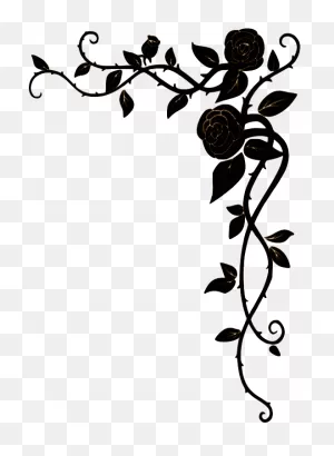 Right Top Border - Roses Border Design Black And White Png Clipart ClipartFlare.com 