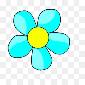 Blue Flower Clipart - Flower Vector Png In Black Transparent Png ClipartFlare.com 