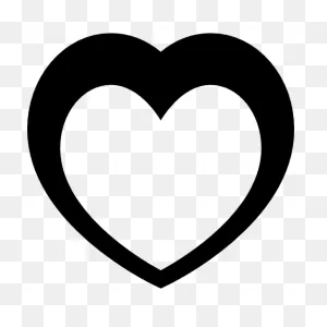 White Heart Inside Black Heart - Free Shapes Icons