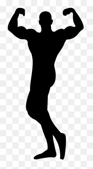 Male Bodybuilder Silhouette Flexing Muscles PNG-WebP Png Icon Free ClipartFlare.com 